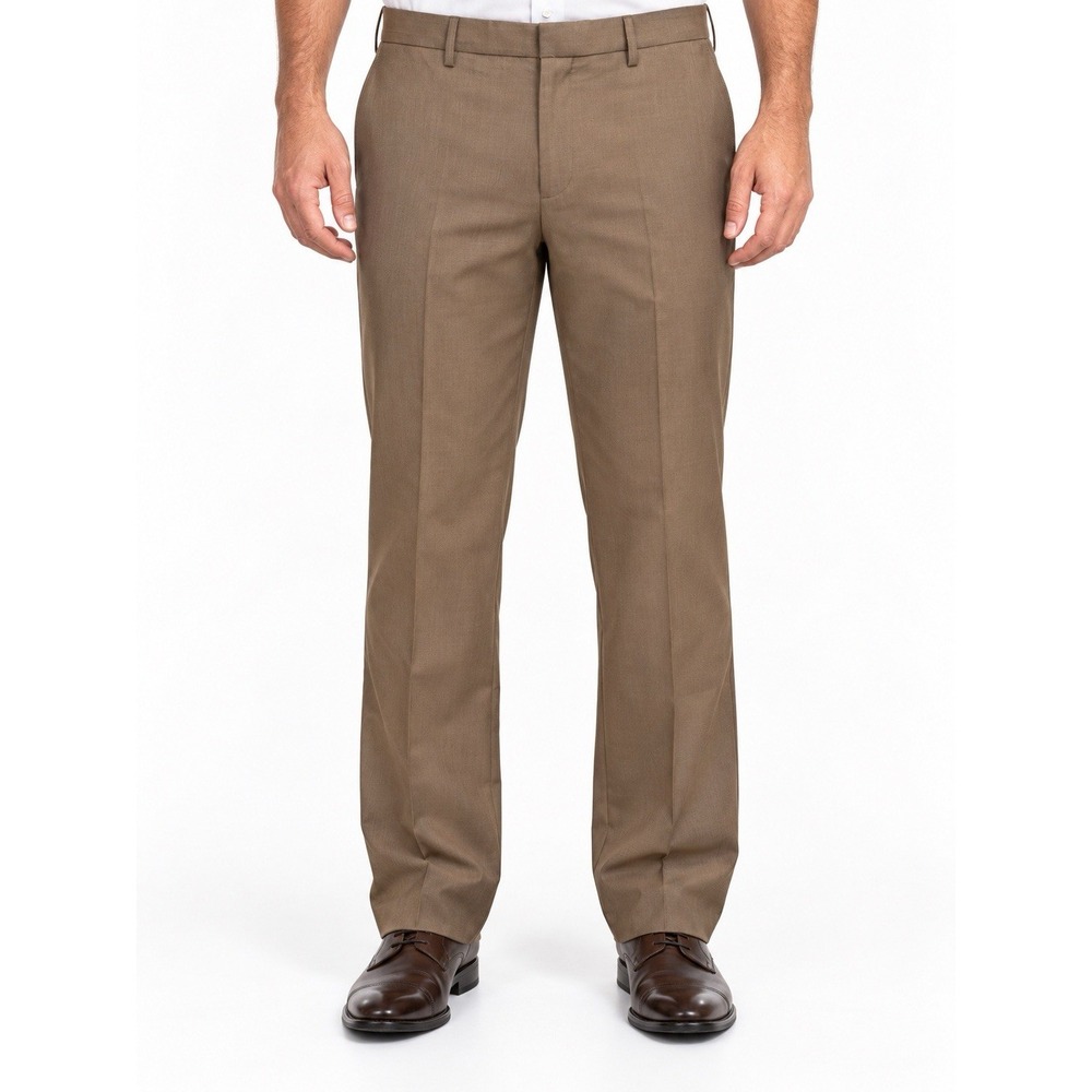 Haggar Men's Tan Dress Pants 38x32 Straight Fit Super Flex Repreve NWT